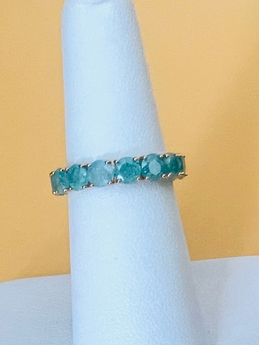 Rose Gold plated and Green Gemstone Ring
